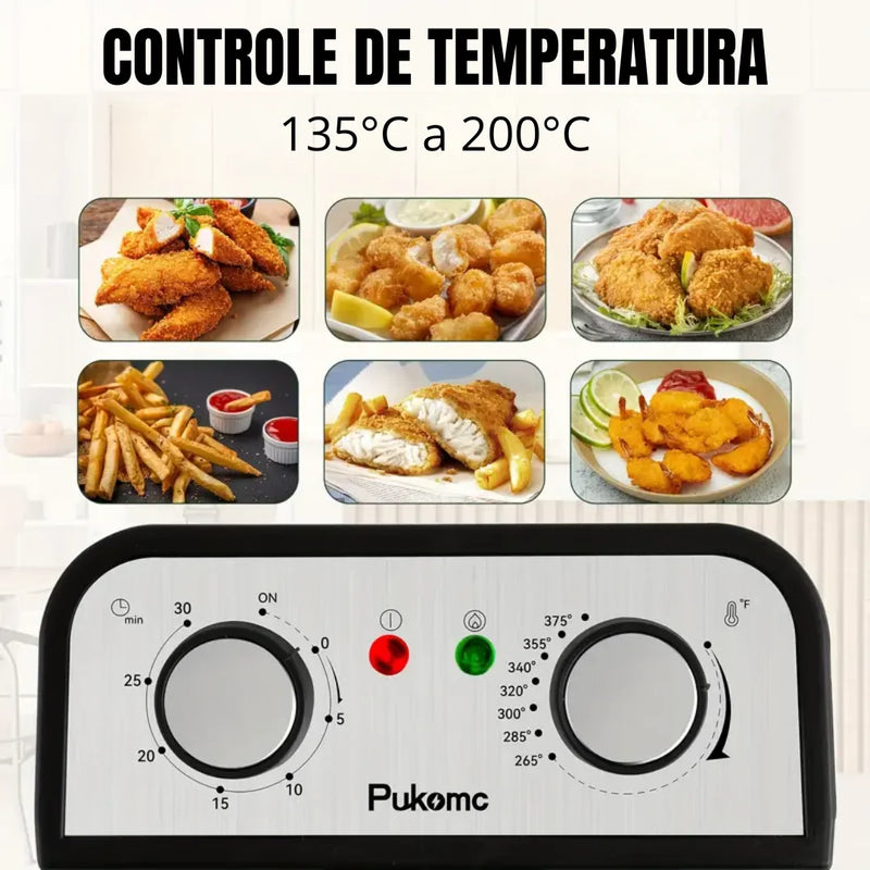 [Leve 2 Pague 1] Fritadeira Elétrica Fritto 1500w com Cesto em Aço Inoxidável + BRINDE: Porta Tempero Vertical 16 Potes